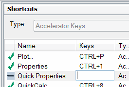 Shortcuts pane