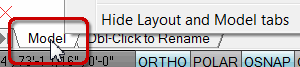 Hide Layout and Model Tabs