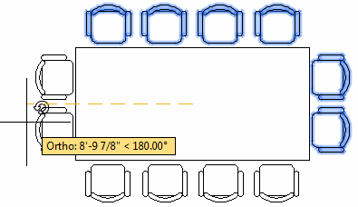 Chairs copied and rotated