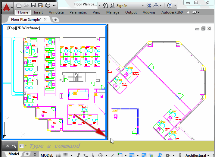 A split viewport