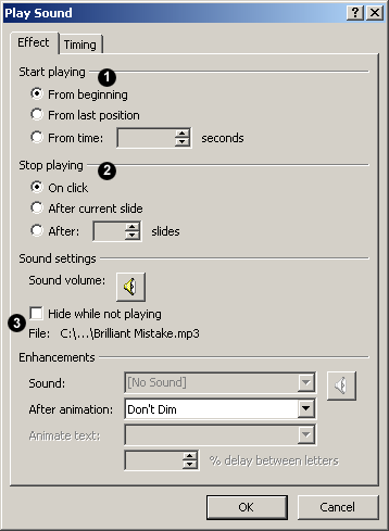 Play Sound Dialogue Box