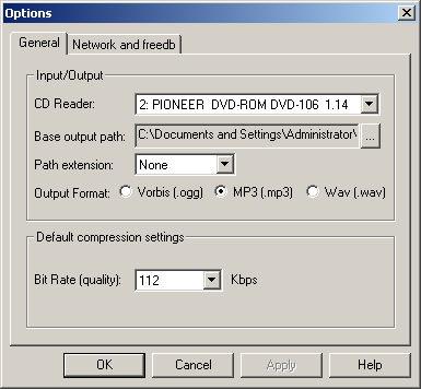 Options Dialogue Box