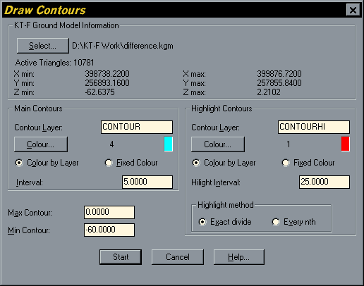 Draw Contours Dialogue Box